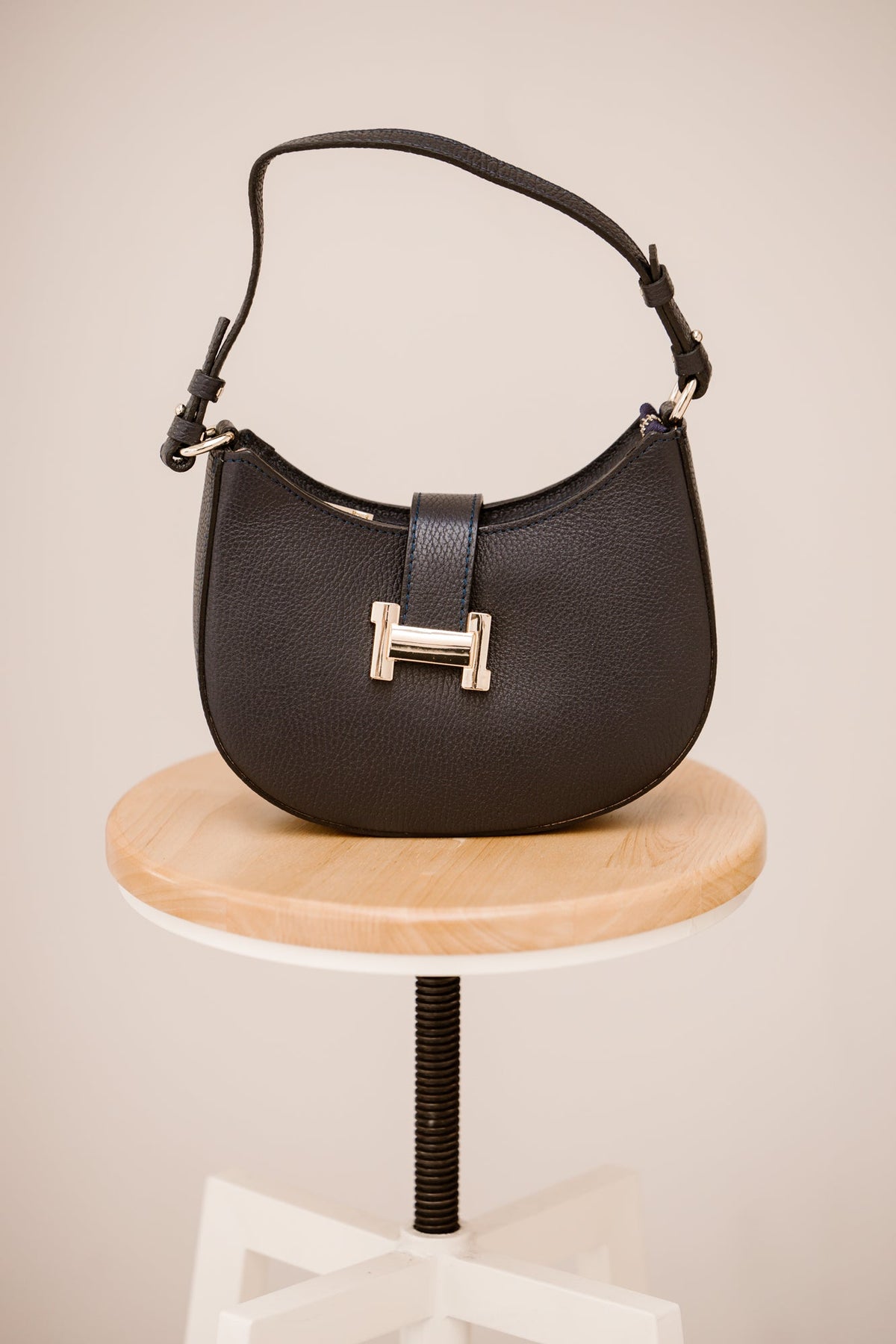 Tas Inez leer donkerblauw - Bij Keesje - Bij Keesje