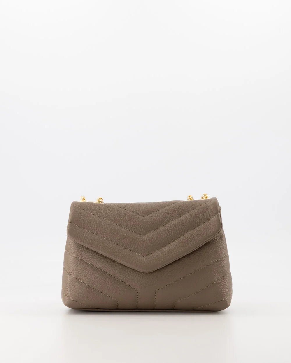 Tas Klaver leer dark taupe - Bij Keesje - Bij Keesje