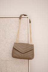 Tas Klaver leer dark taupe