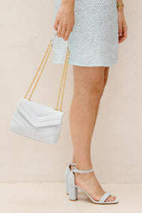 Tas Klaver leer lichtblauw - Bij Keesje - Bij Keesje