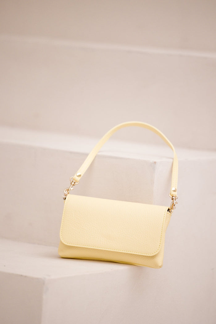 Tas Lara leer butter yellow - Bij Keesje - Bij Keesje - tas