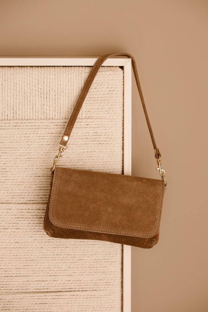 Tas Lara suede taupe - Bij Keesje - Bij Keesje