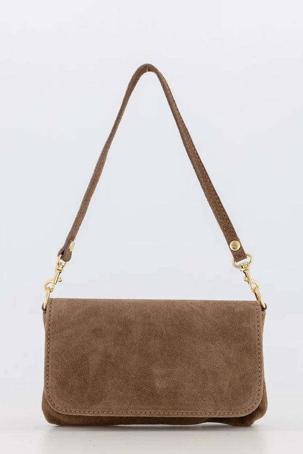 Tas Lara suede taupe - Bij Keesje - Bij Keesje