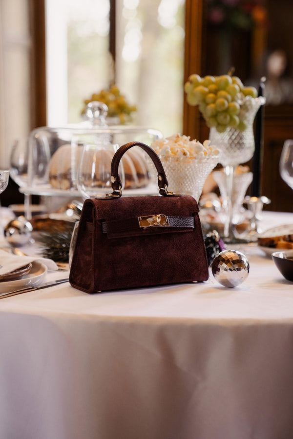 Tas Laurelle suede bordeaux - Bij Keesje - Bij Keesje