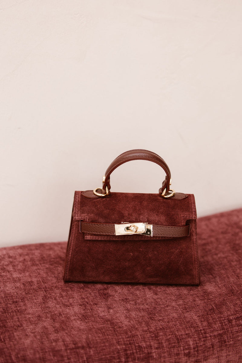 Tas Laurelle suede bordeaux - Bij Keesje - Bij Keesje