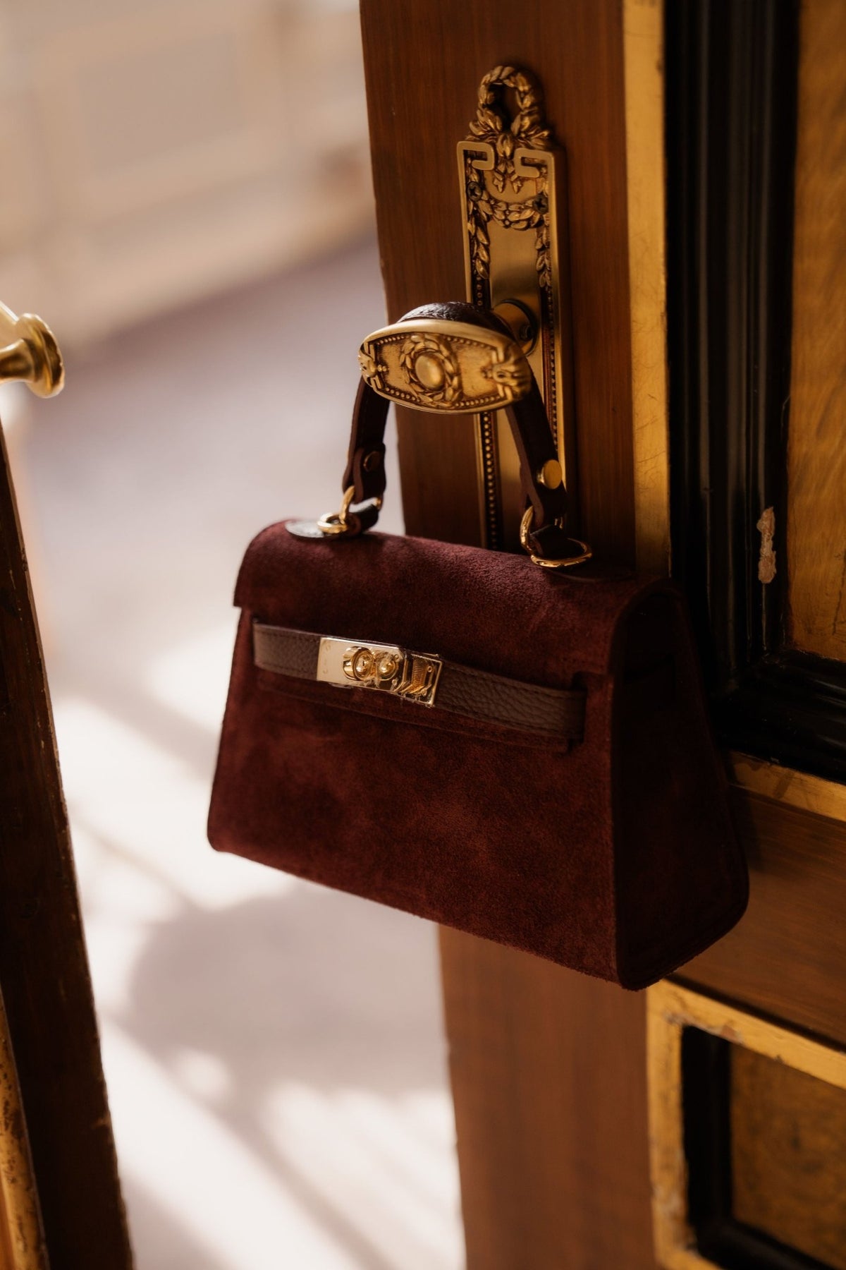 Tas Laurelle suede bordeaux - Bij Keesje - Bij Keesje