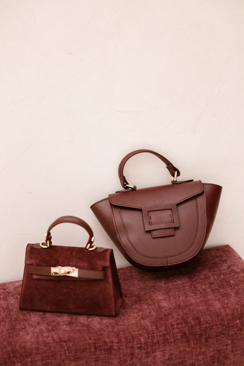 Tas Laurelle suede bordeaux - Bij Keesje - Bij Keesje