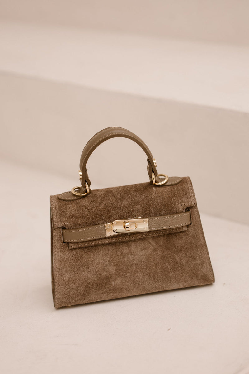 Tas Laurelle suede taupe - Bij Keesje - Bij Keesje