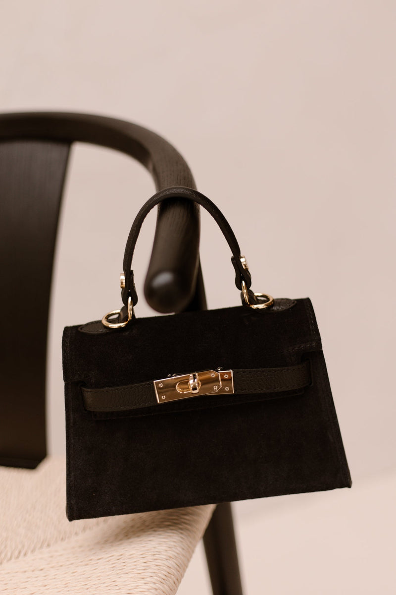 Tas Laurelle suede zwart - Bij Keesje - Bij Keesje