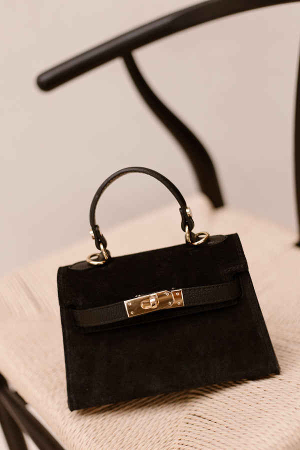 Tas Laurelle suede zwart - Bij Keesje - Bij Keesje