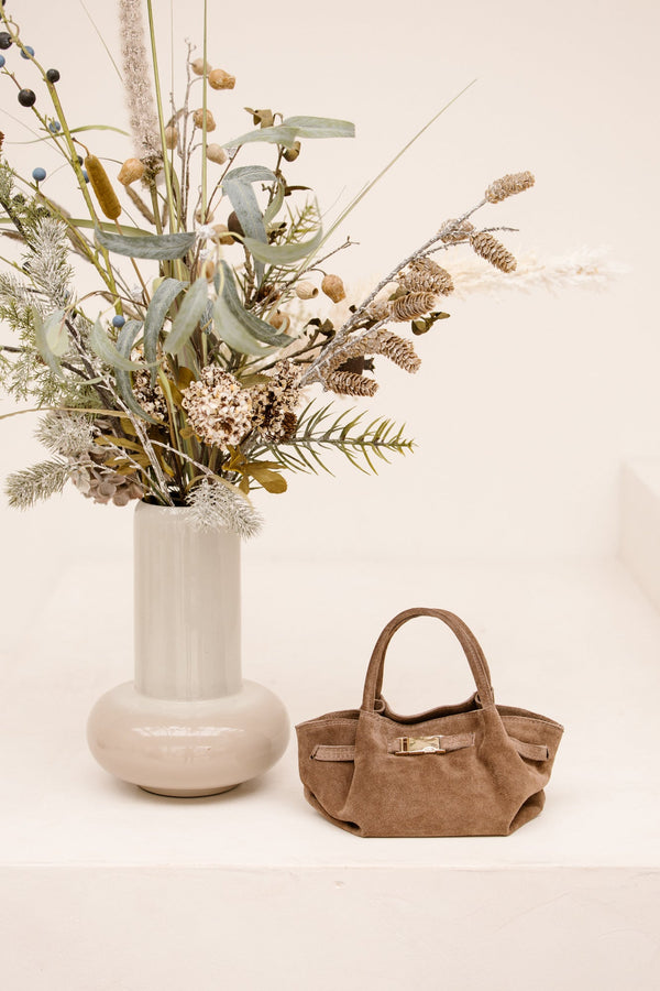 Tas Leonie suede taupe - Bij Keesje - Bij Keesje