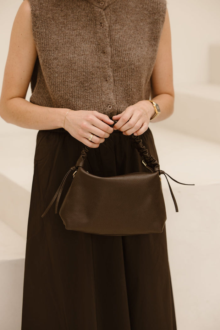 Tas Linde leer donkerbruin - Bij Keesje - Bij Keesje