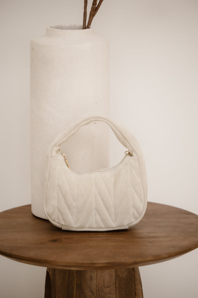 Tas Mabel suede ecru - Bij Keesje - Bij Keesje