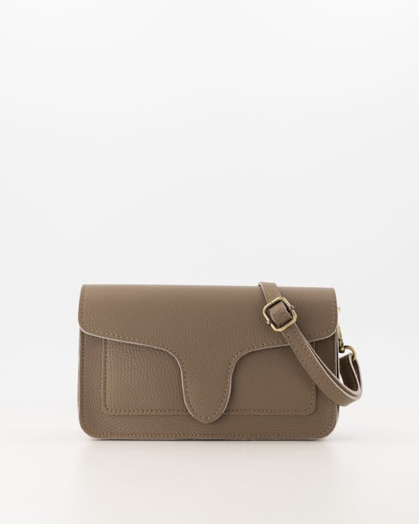 Tas Margot leer donker taupe - Bij Keesje - Bij Keesje - tas