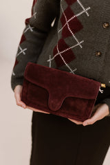 Tas Margot suede bordeaux