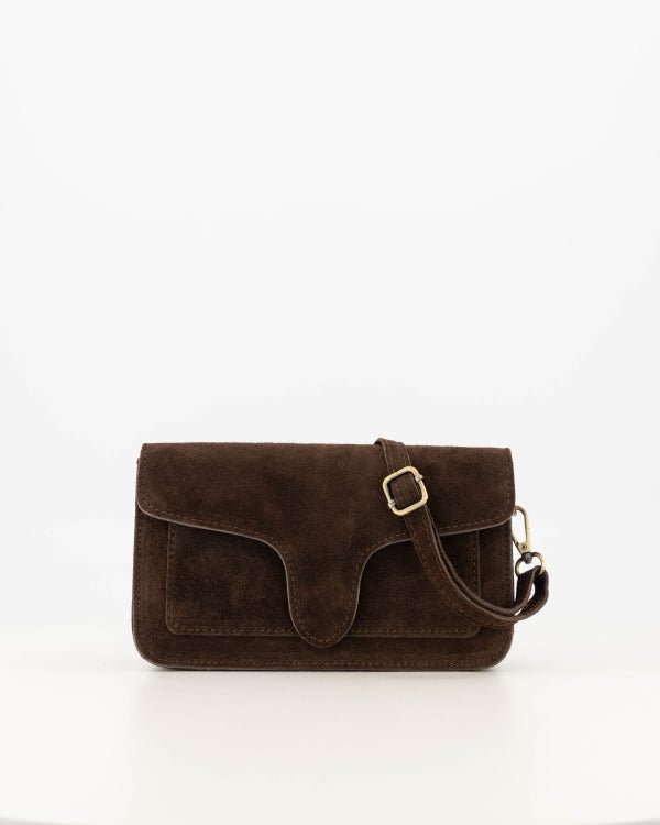 Tas Margot suede donkerbruin - Bij Keesje - Bij Keesje - Tas