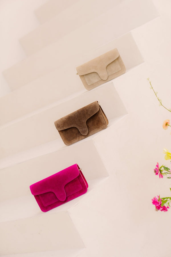 Tas Margot suede fuchsia - Bij Keesje - Bij Keesje - tas