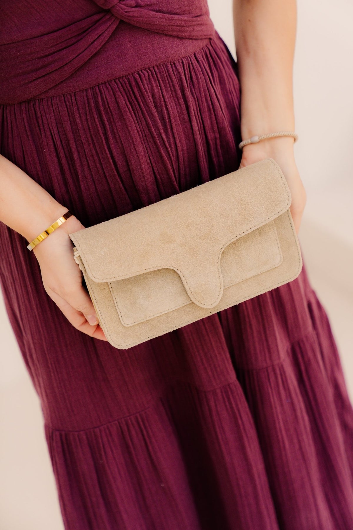 Tas Margot suede sand - Bij Keesje - Bij Keesje - tas