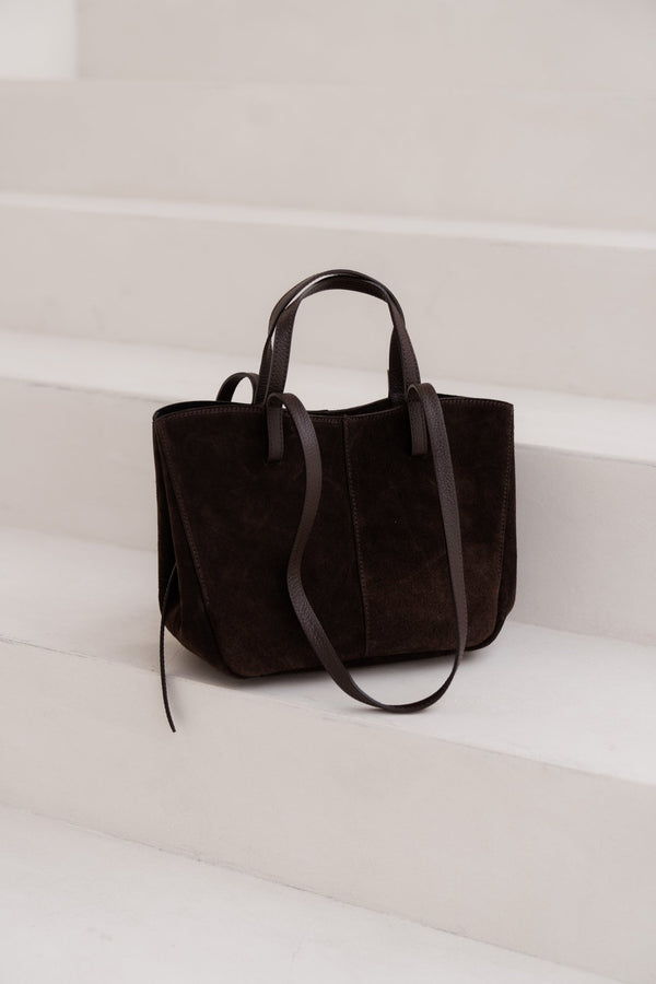 Tas Martha suede donkerbruin - Bij Keesje - Bij Keesje