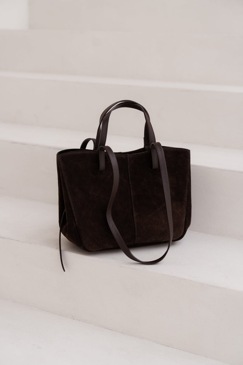 Tas Martha suede donkerbruin - Bij Keesje - Bij Keesje
