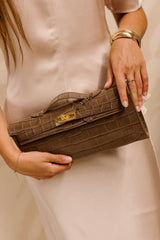 Tas Palermo croco taupe