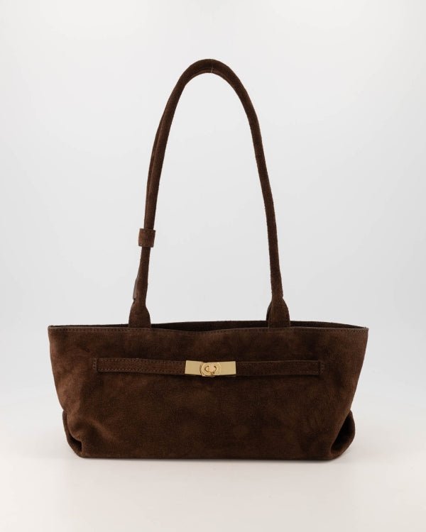 Tas Peet suede donkerbruin - Bij Keesje - Bij Keesje - tas
