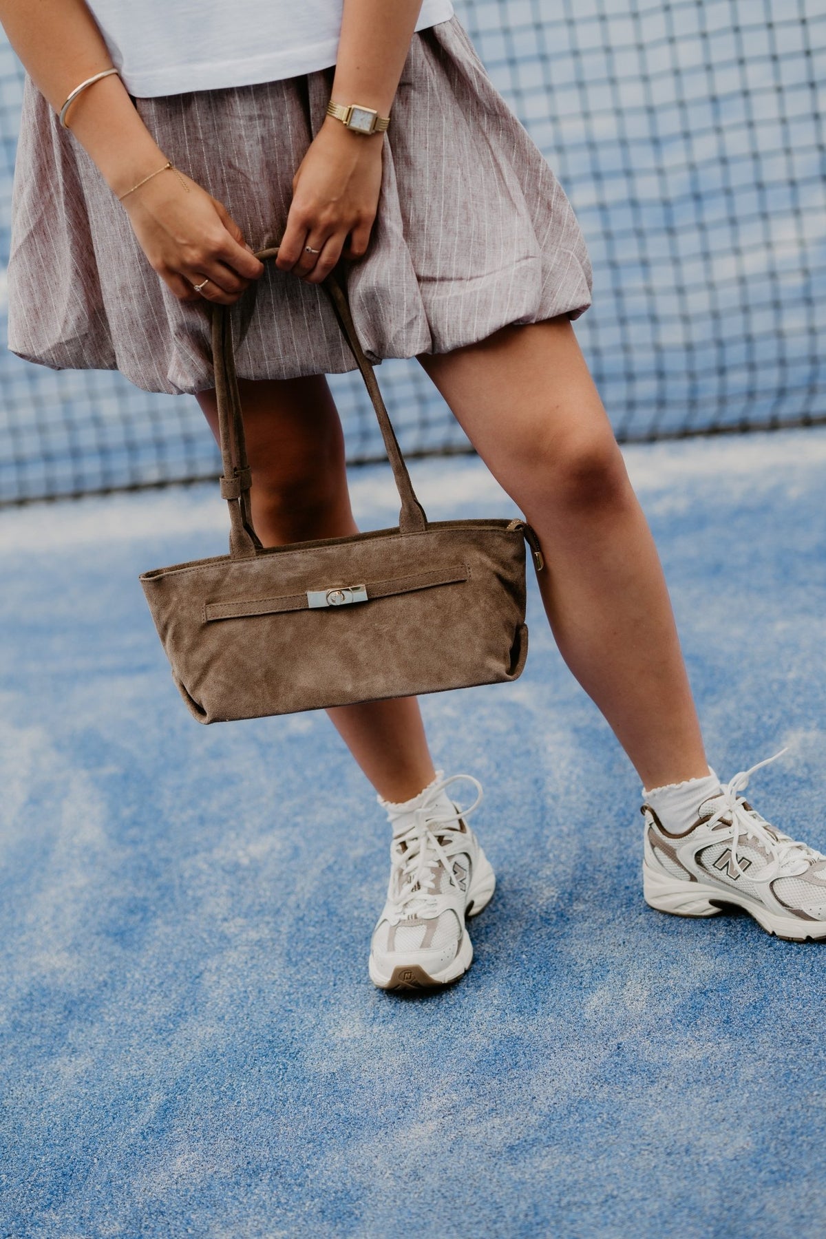 Tas Peet suede taupe - Bij Keesje - Bij Keesje - tas