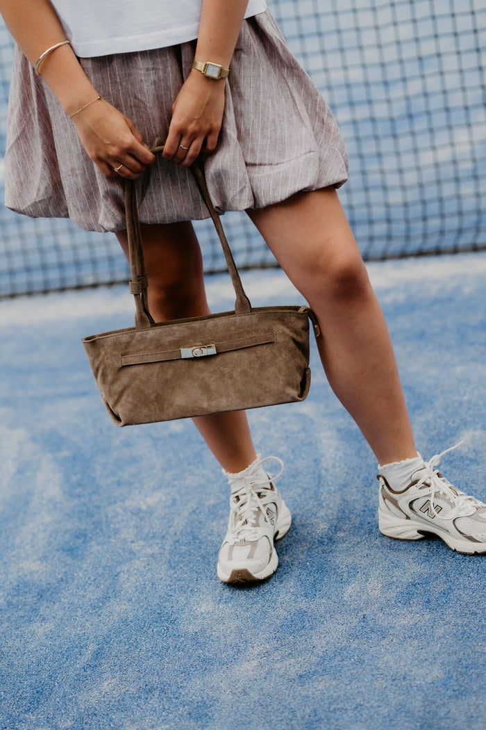 Tas Peet suede taupe - Bij Keesje - Bij Keesje - tas