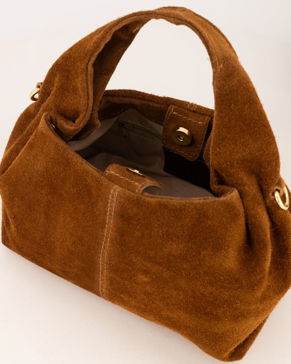 Tas Polly suede cognac - Bij Keesje - Bij Keesje - Tas