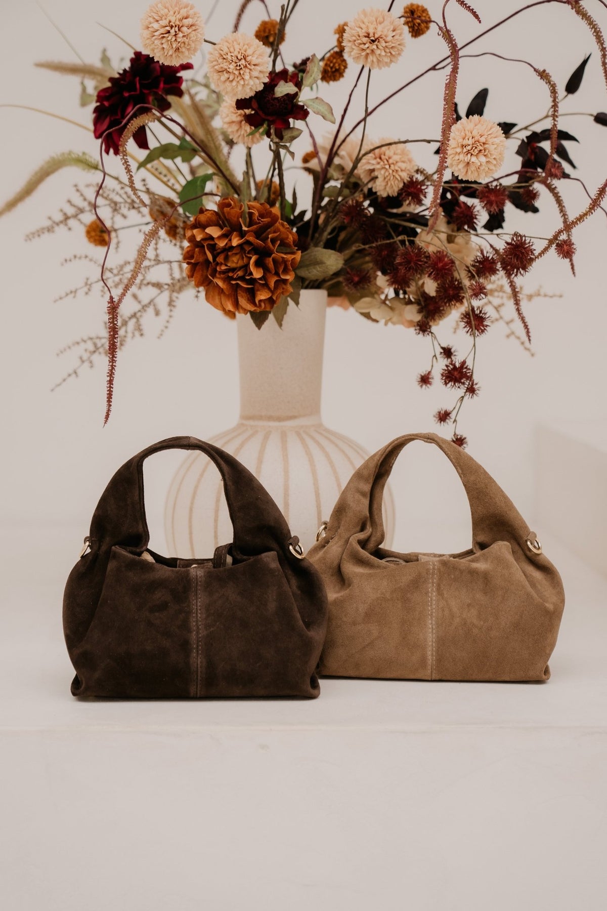 Tas Polly suede donkerbruin - Bij Keesje - Bij Keesje - Tas