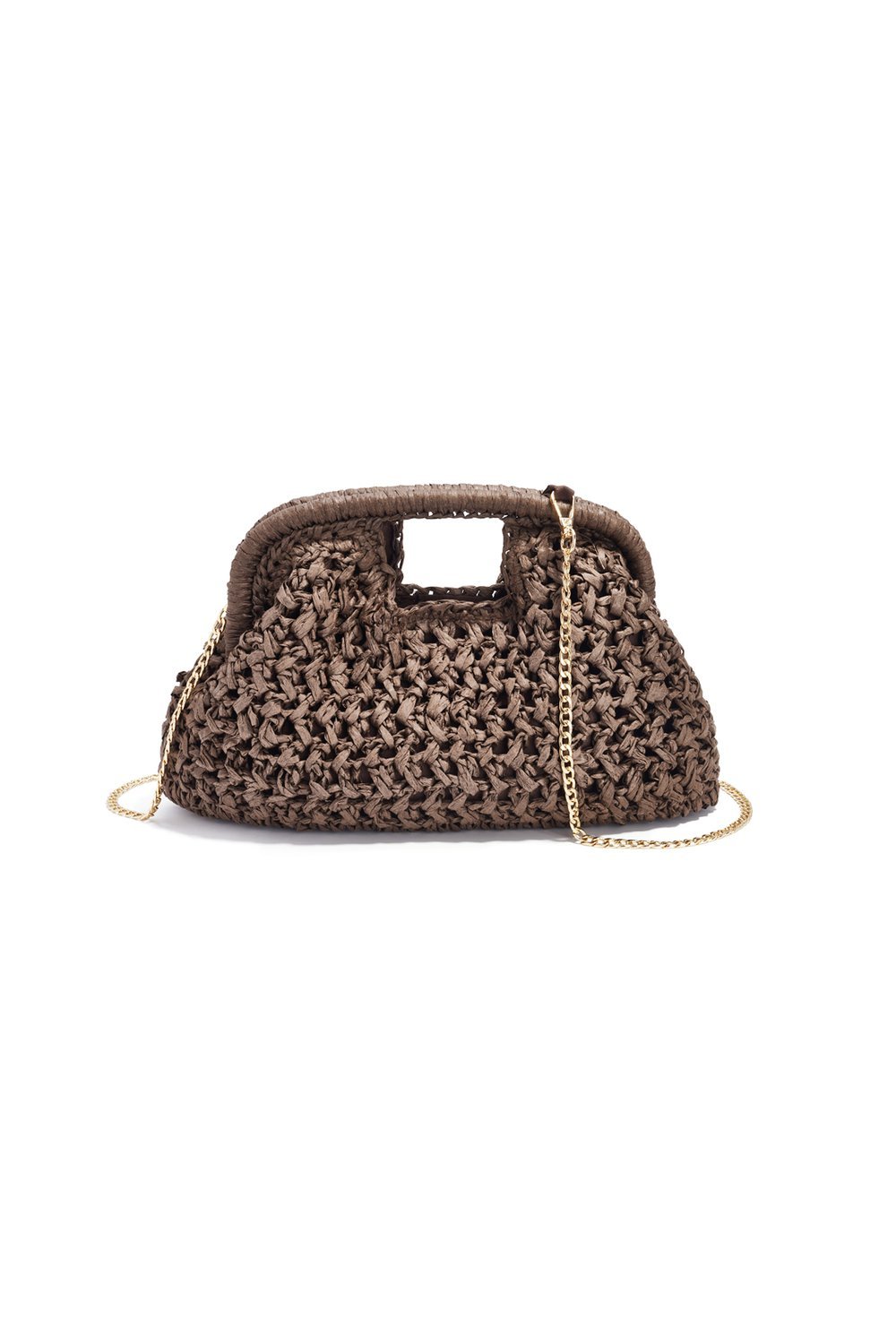 Tas Populier riet clutch bruin - Bij Keesje - Bij Keesje - tas