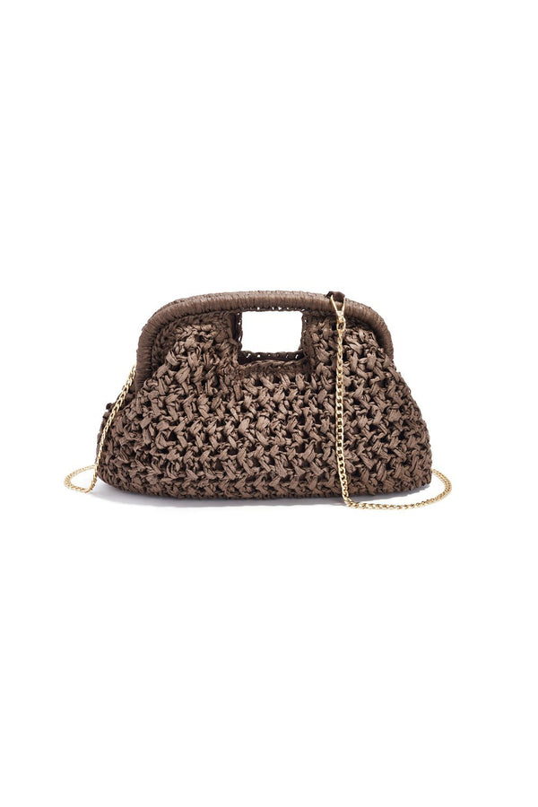 Tas Populier riet clutch bruin - Bij Keesje - Bij Keesje - tas