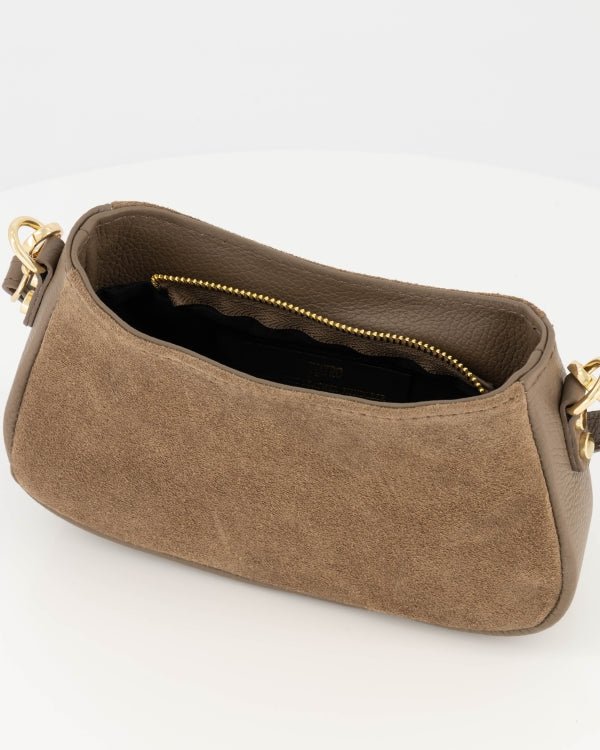 Tas Rimini suede taupe - Bij Keesje - Bij Keesje - Tas