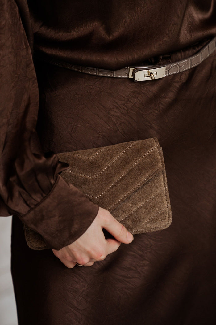 Tas Roos suede donkerbruin - Bij Keesje - Bij Keesje