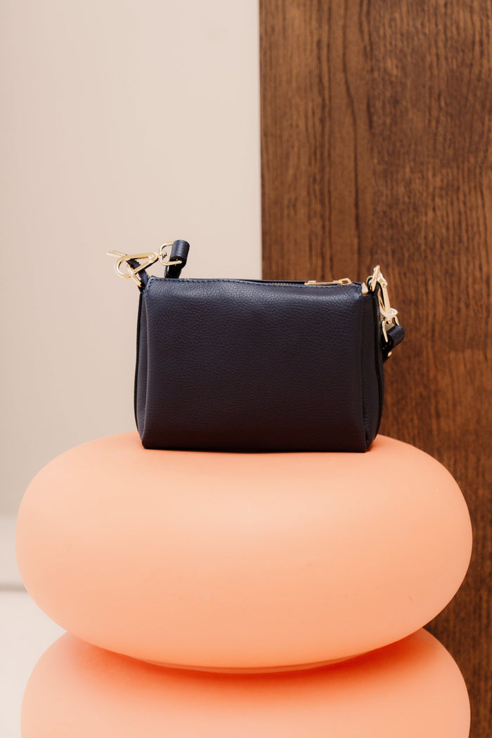 Tas Santi leer donkerblauw - Bij Keesje - Bij Keesje - tas