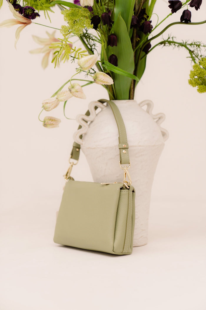 Tas Santi leer moss green - Bij Keesje - Bij Keesje - tas