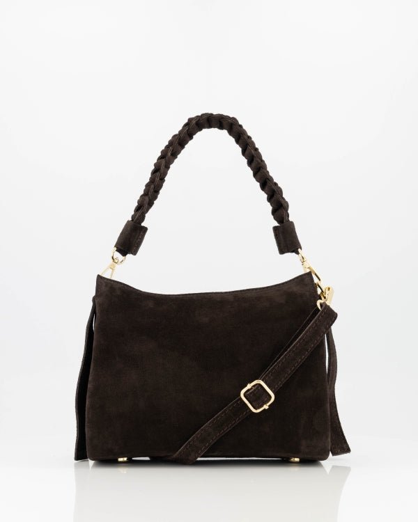Tas Sarah suede donkerbruin - Bij Keesje - Bij Keesje - Tas