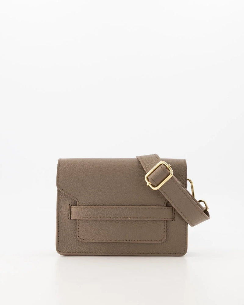 Tas Senna leer taupe - Bij Keesje - Bij Keesje