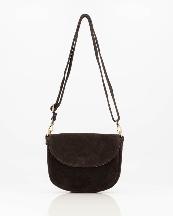 Tas Sevilla suede donkerbruin - Bij Keesje - Bij Keesje - Tas