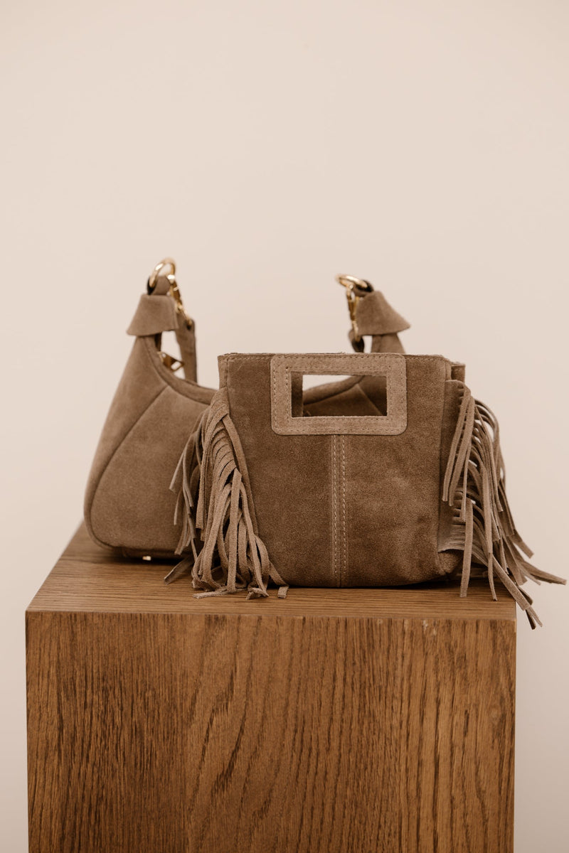 Tas Sylvie suede taupe - Bij Keesje - Bij Keesje