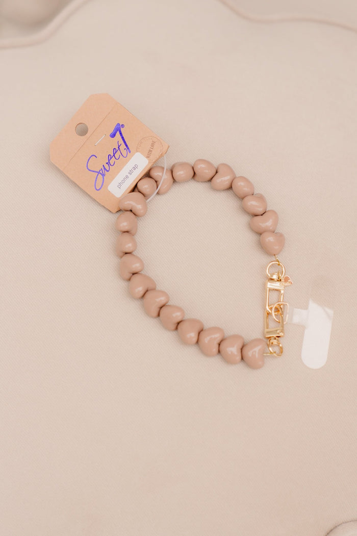 Telefoonkoord hart taupe 2612 - Bij Keesje - Bij Keesje - 