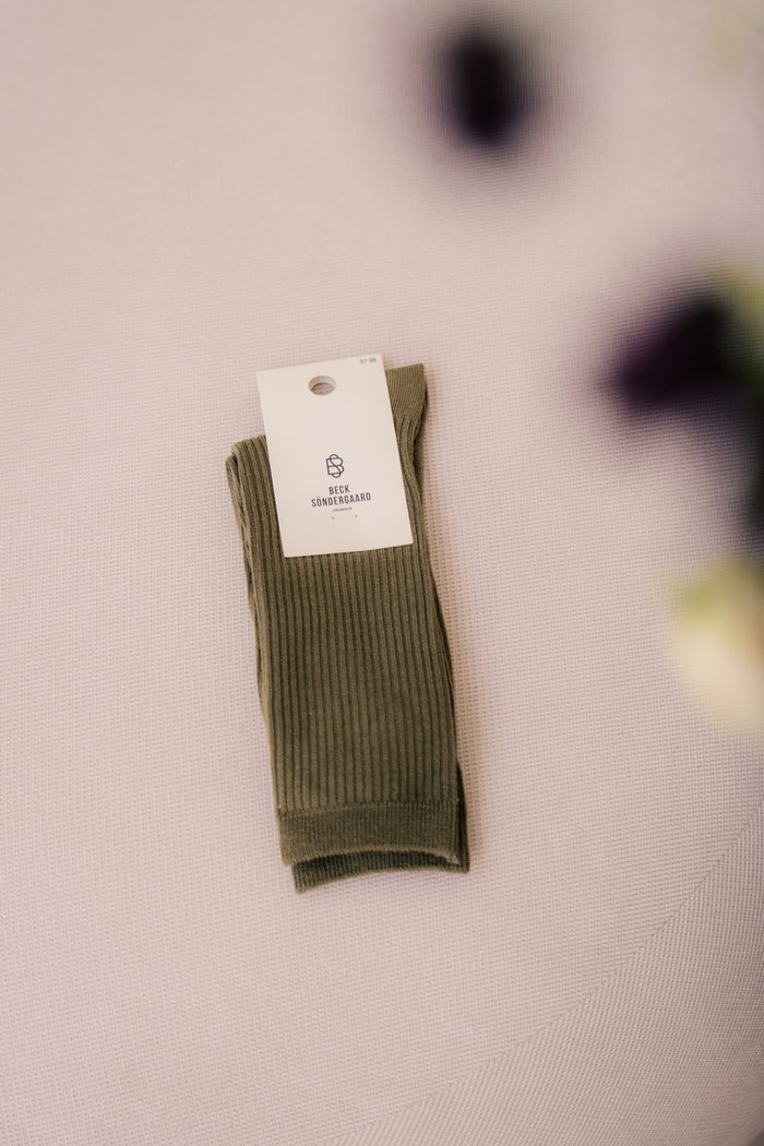 Telma Solid Sock - burnt olive - Bij Keesje - Becksöndergaard - Sokken