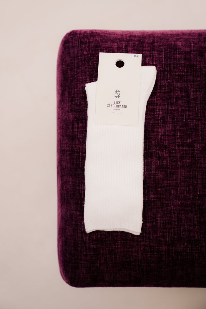 Telma Solid Sock - white - Bij Keesje - Becksöndergaard - Sokken