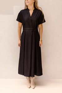 TerryCC Wrap SS Dress Navy - Bij Keesje - Co'couture -