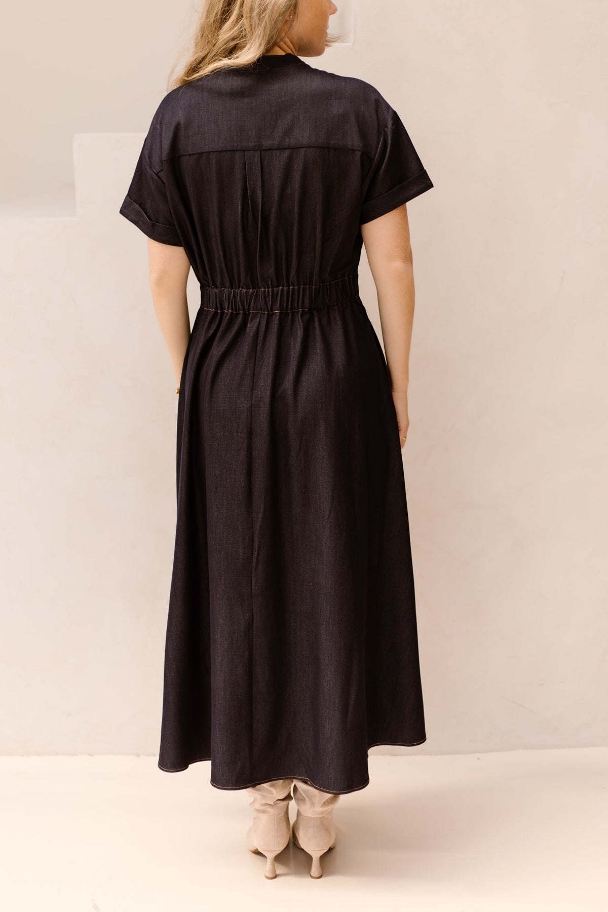 TerryCC Wrap SS Dress Navy - Bij Keesje - Co'couture -