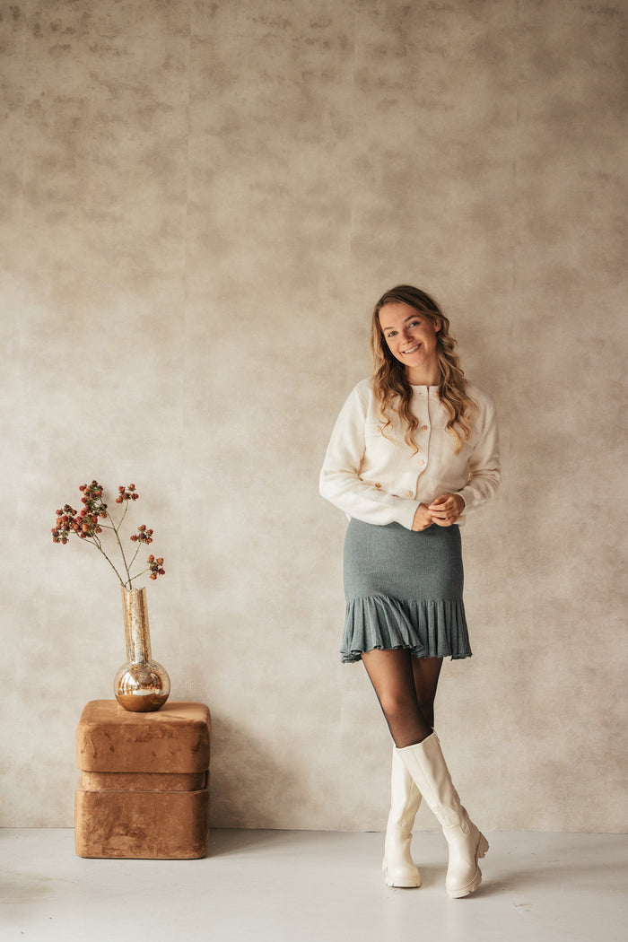 Teske longer skirt grey - Bij Keesje