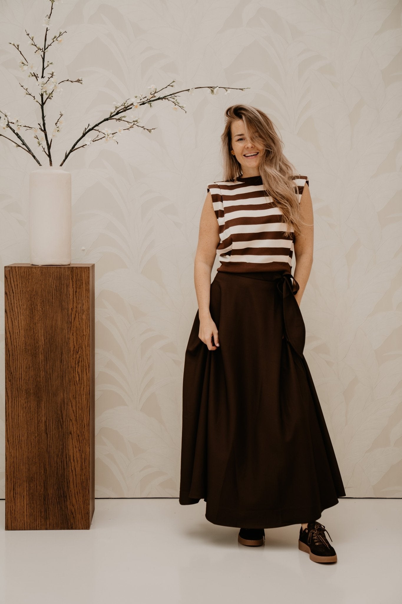 Tess Long Skirt Brown - Bij Keesje - Bij Keesje - Rok