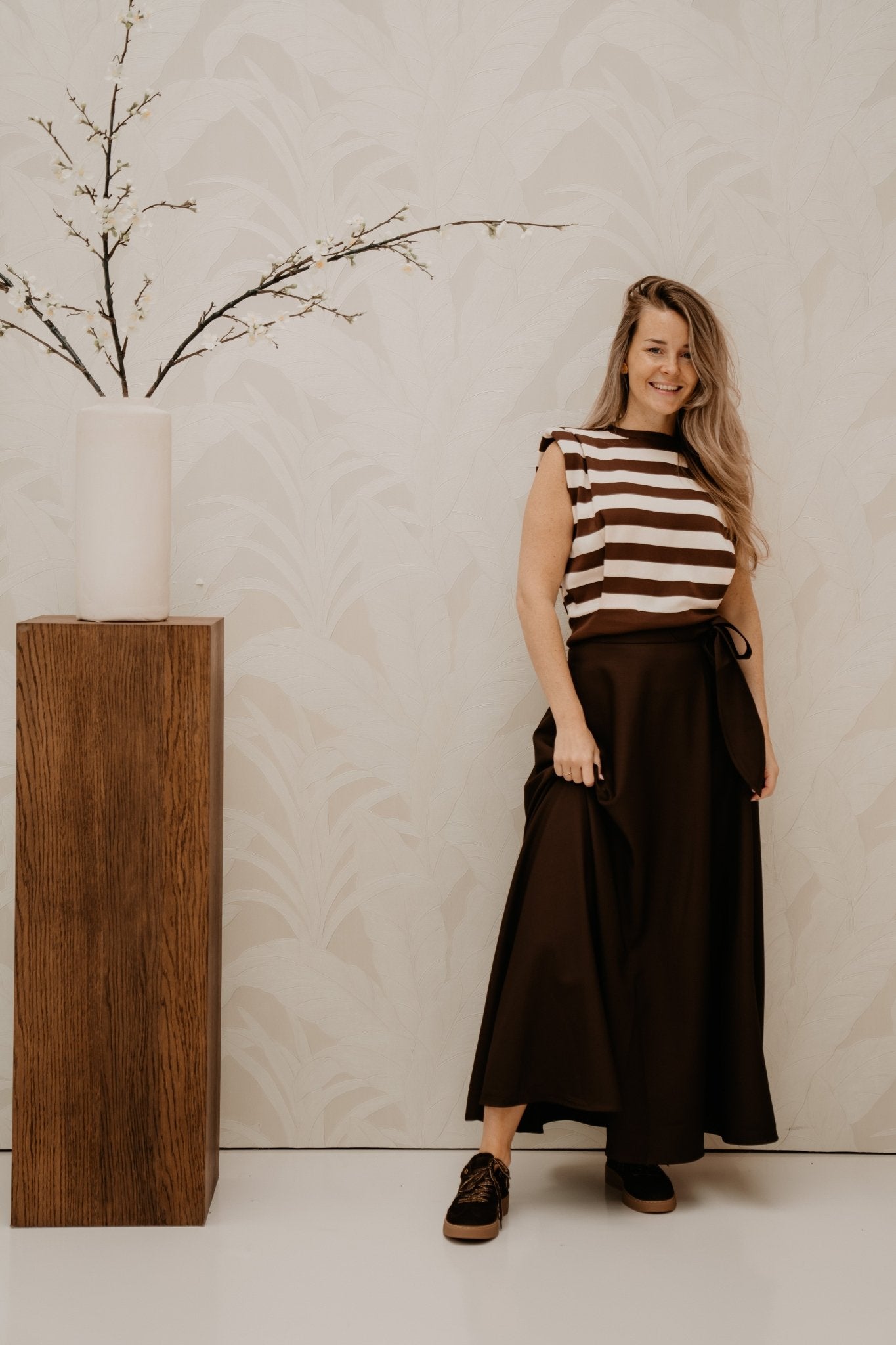 Tess Long Skirt Brown - Bij Keesje - Bij Keesje - Rok