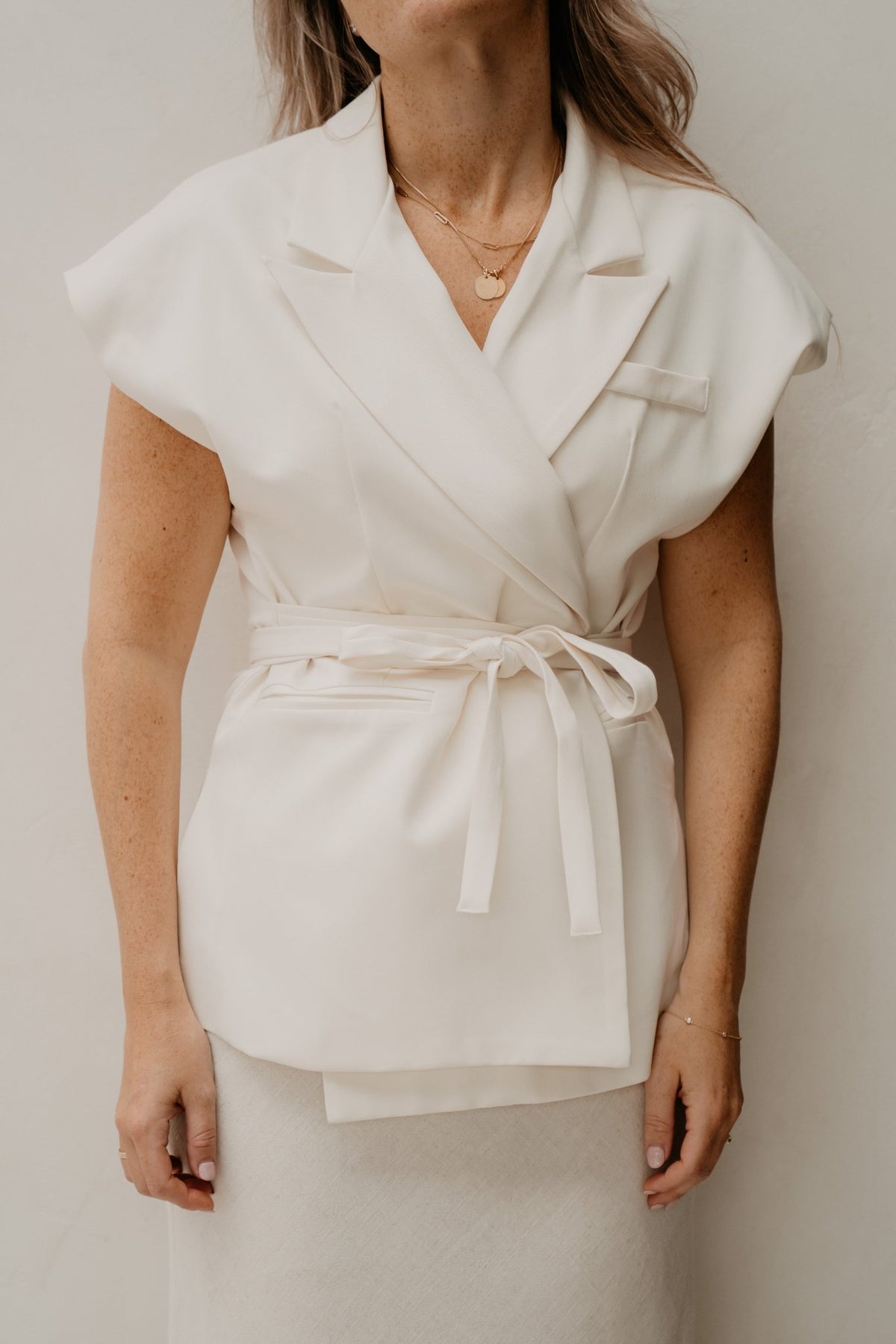 Thera gilet ecru - Bij Keesje - Bij Keesje - Gilet