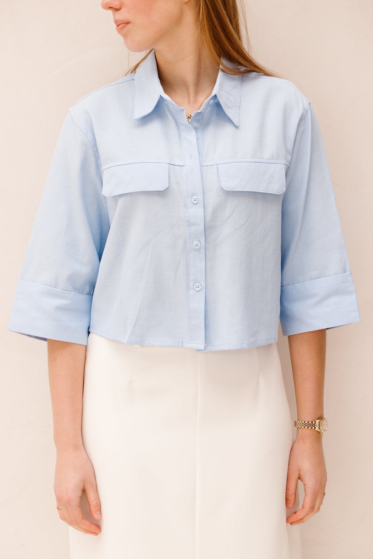 Theresa short blouse blue - Bij Keesje - Bij Keesje The Label - Blouse
